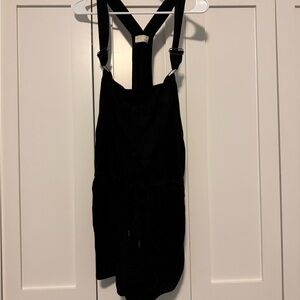 Wilfred Black Suspender overall shorts